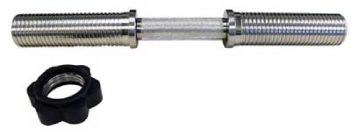 Гриф для гантели хромированный, длина 710 мм (530 мм, 490 мм, 390 мм), гладкая втулка 50 мм, невращающаяся ручка, замок с ломающимся стопором, вес 11 кг.