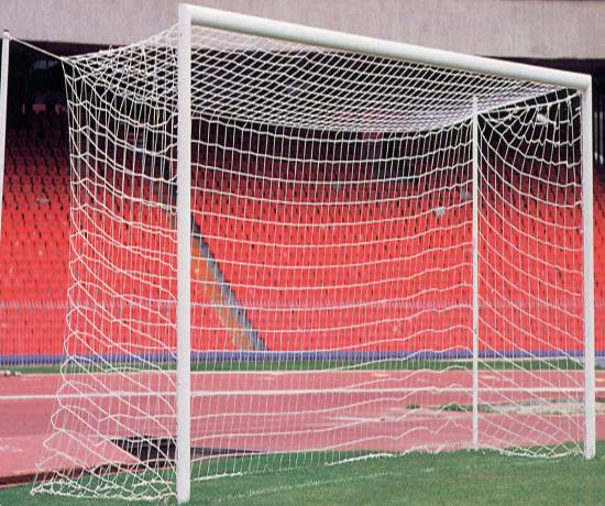 Ворота футбольные алюминиевые, соревновательная модель FIFA, 732х244 см, стаканы в комплекте, цвет -белый, в комплекте со стойками для натяжения сетки